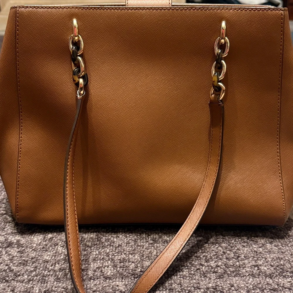 Michael Kors Tan Shoulder Bag with Gold Accents